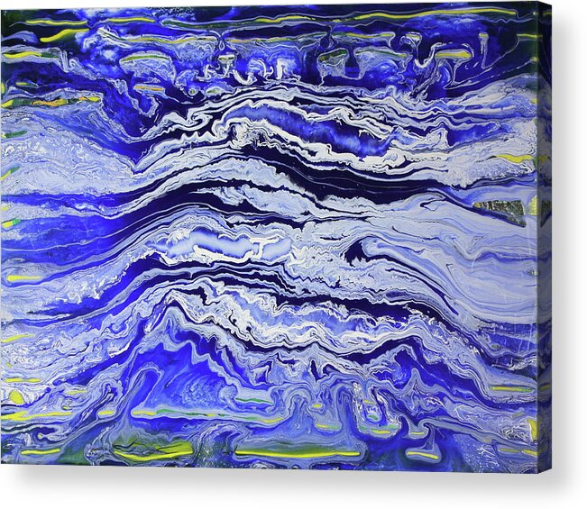Blue Acrylic Print featuring the painting Wavelength 3 by Madeleine Arnett