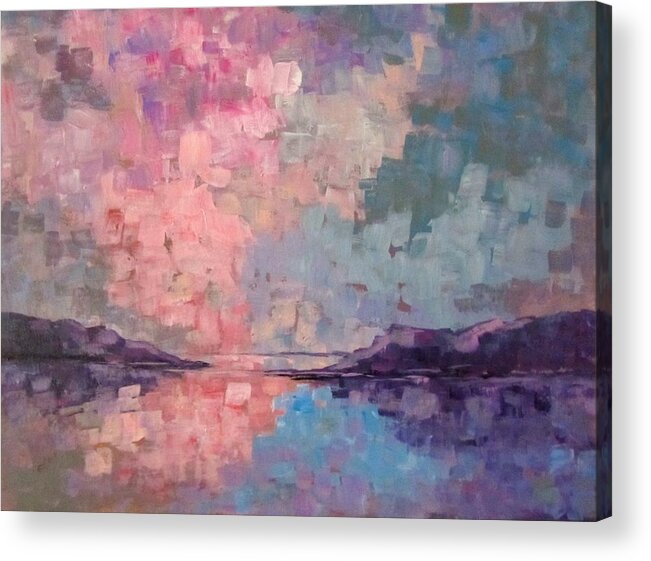Sunset Acrylic Print featuring the painting West Coast of Scottland by Barbara O'Toole