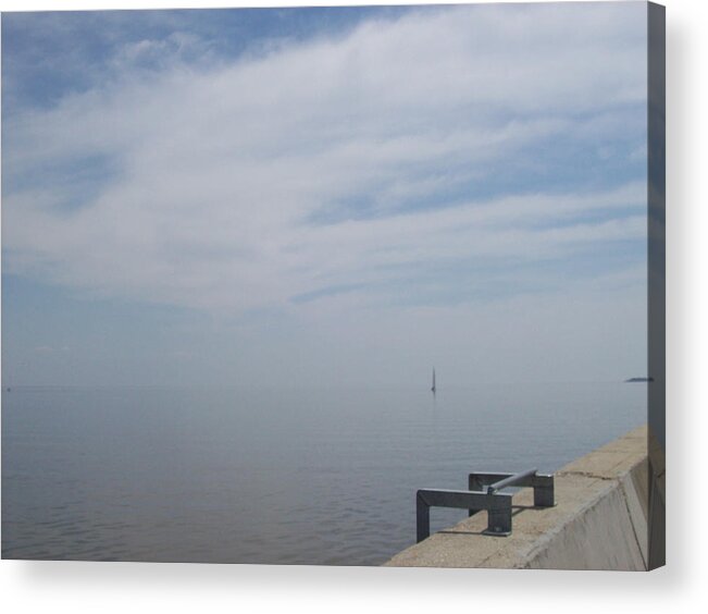 Scene Acrylic Print featuring the photograph Where Water Meets Sky by Mary Mikawoz