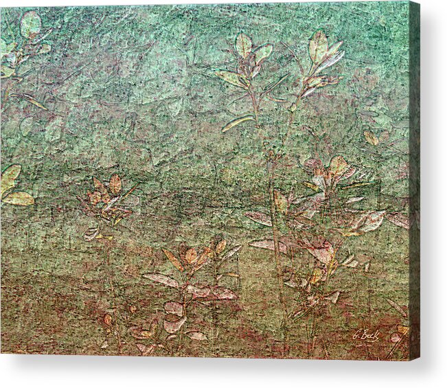 Impressionistic Botanical Flowers Garden Quiet Subtle Harmony Peaceful Earth Tones G Acrylic Print featuring the digital art Whispers by Gordon Beck
