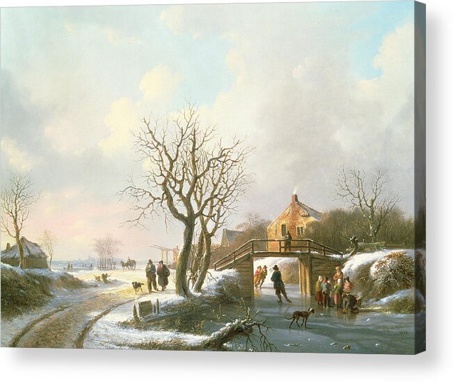 Winter Acrylic Print featuring the painting Winter Scene by Unknown