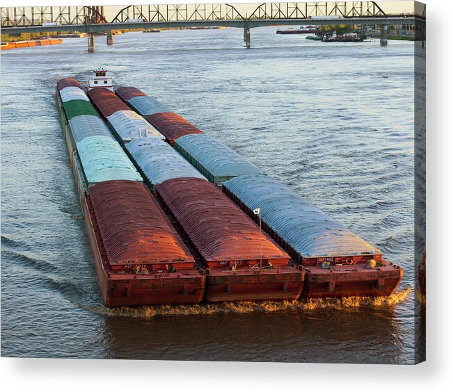 Mississippi River Acrylic Print featuring the photograph Working the River by Holly Ross