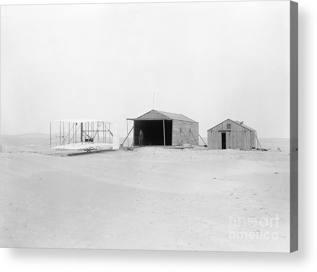 Historical Acrylic Print featuring the photograph Wright Flyer, Hangar And Workshop, 1903 by Photo Researchers