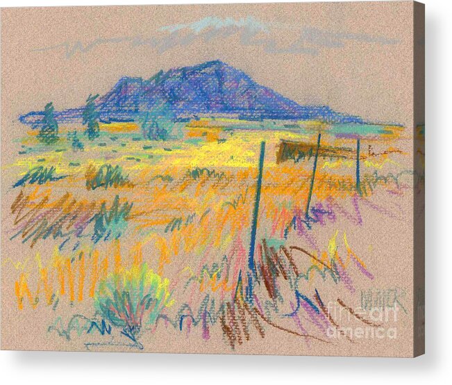 Pastel Acrylic Print featuring the painting Wyoming Roadside by Donald Maier