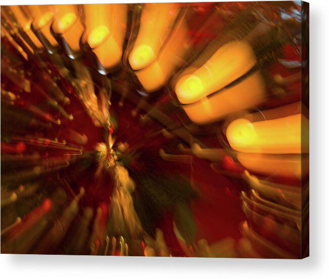 Abstract Acrylic Print featuring the photograph Xmas Burst 1 by Rebecca Cozart