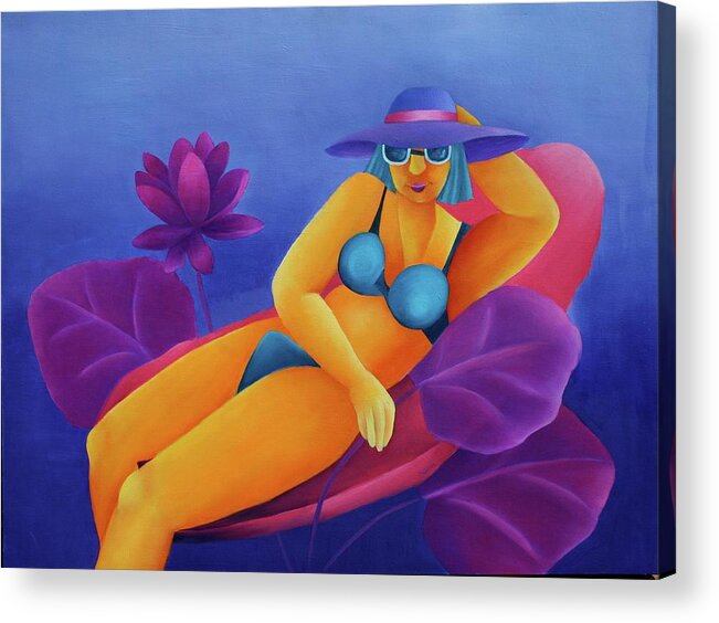 Figurative Acrylic Print featuring the painting Young by Karin Eisermann