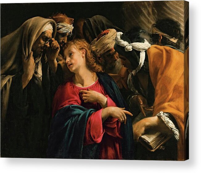 Artwork Acrylic Print featuring the painting Christ Amongst The Doctors by Orazio Borgianni
