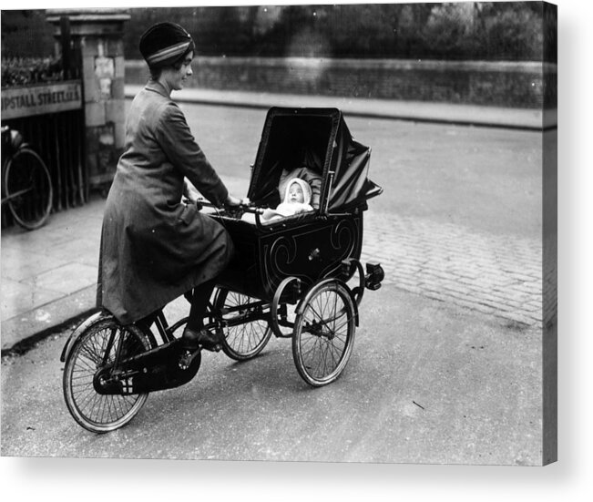 Invention Acrylic Print featuring the photograph Cycle Pram #1 by Fox Photos