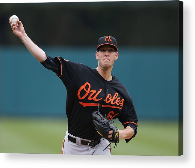 American League Baseball Acrylic Print featuring the photograph Baltimore Orioles V Detroit Tigers by Leon Halip