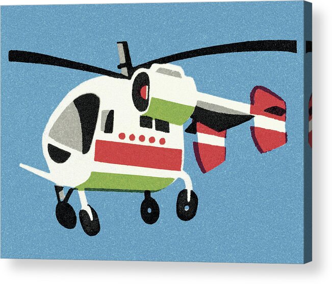 Aircraft Acrylic Print featuring the drawing Helicopter #13 by CSA Images