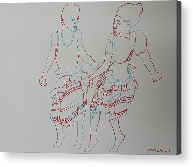 Jesus Acrylic Print featuring the painting Busoga Dance Uganda #2 by Gloria Ssali