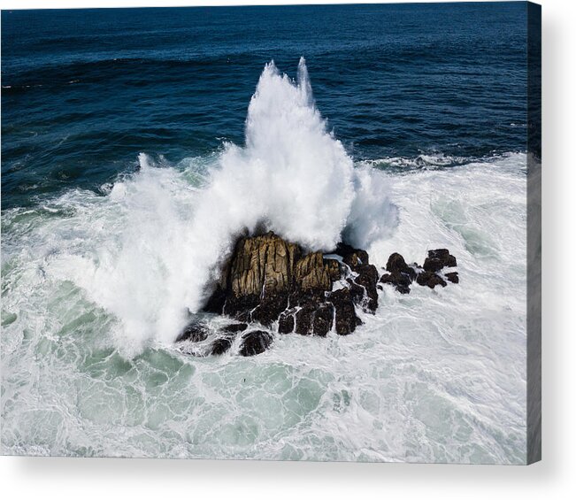 Landscapeaerial Acrylic Print featuring the photograph Powerful Swells From The Pacific Ocean #2 by Ethan Daniels