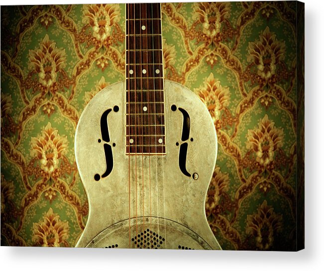 Music Acrylic Print featuring the photograph Resonator Guitar #2 by Bns124