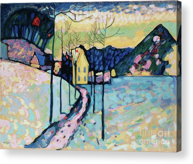 Oil Painting Acrylic Print featuring the drawing Winter Landscape #2 by Heritage Images