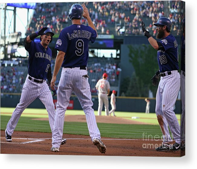 People Acrylic Print featuring the photograph St Louis Cardinals V Colorado Rockies by Doug Pensinger