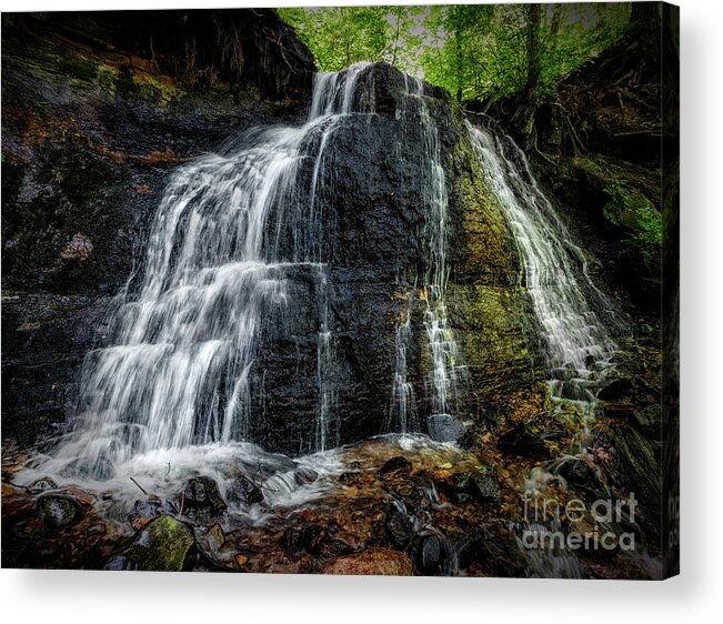 Any Vision Acrylic Print featuring the photograph A cascading waterfall by Bill Frische