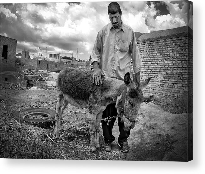 #donkey
#iran
#friend
#village
#kurd Acrylic Print featuring the photograph A Friend Indeed. by Bogdan Timiras