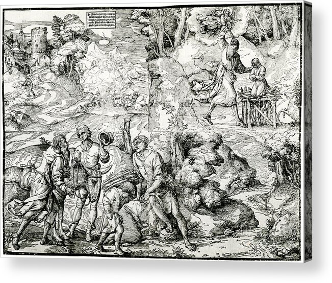 Working Acrylic Print featuring the drawing Abrahams Sacrifice, 1516-1518, 1937 by Print Collector