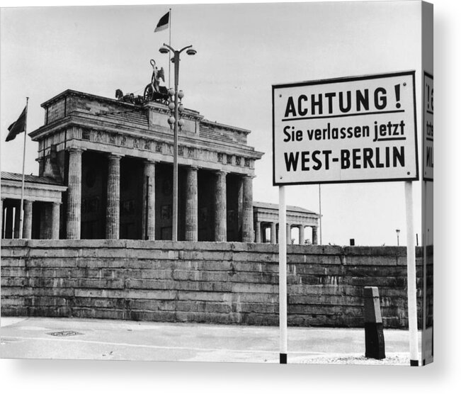 Berlin Acrylic Print featuring the photograph Achtung by Central Press