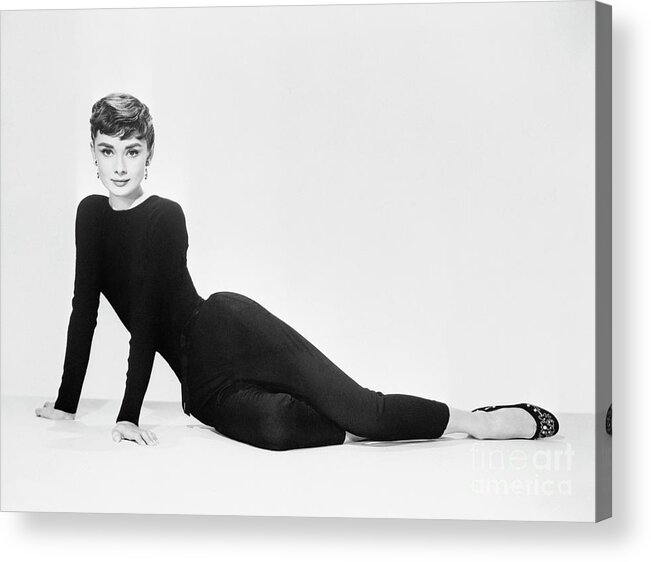 Pedal Pushers Acrylic Print featuring the photograph Audrey Hepburn In Publicity Photo by Bettmann