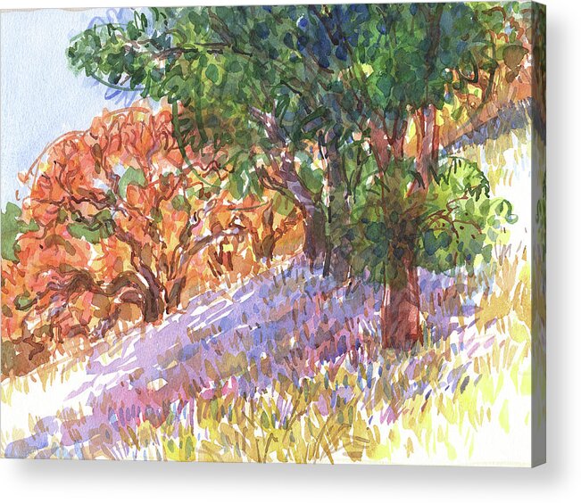 California Acrylic Print featuring the painting Autumn Colors by Judith Kunzle