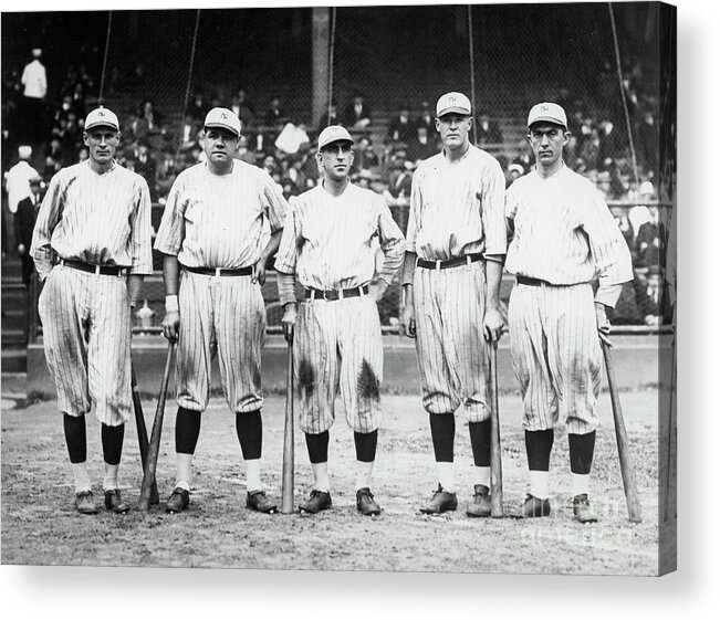 American League Baseball Acrylic Print featuring the photograph Babe Ruth Murderers Row 1921 by Transcendental Graphics