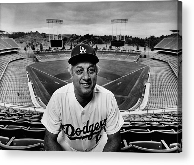 Event Acrylic Print featuring the photograph Baseball Manager Tommy Lasorda Portrait by George Rose