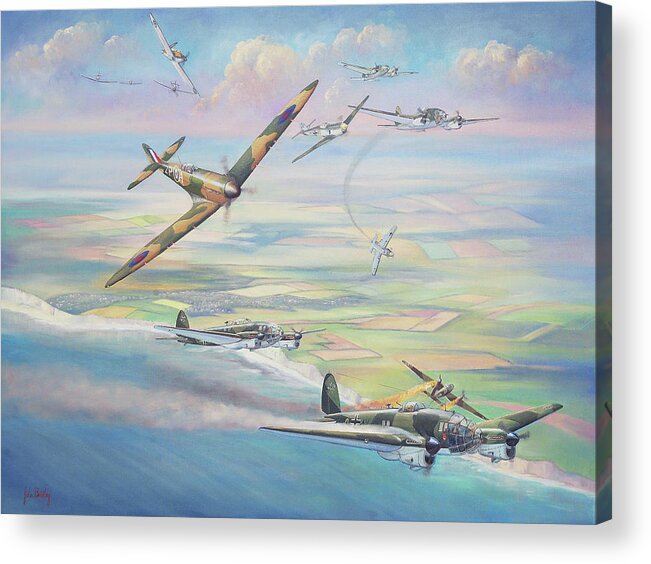 Battle Of Britain Acrylic Print featuring the painting Battle Of Britain by John Bradley