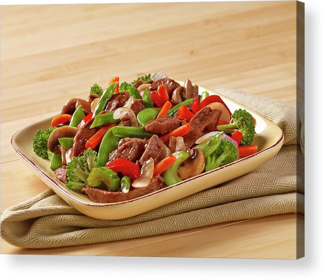 Ip_11312019 Acrylic Print featuring the photograph Beef Stir Fry With Vegetables by Jon Edwards Photography