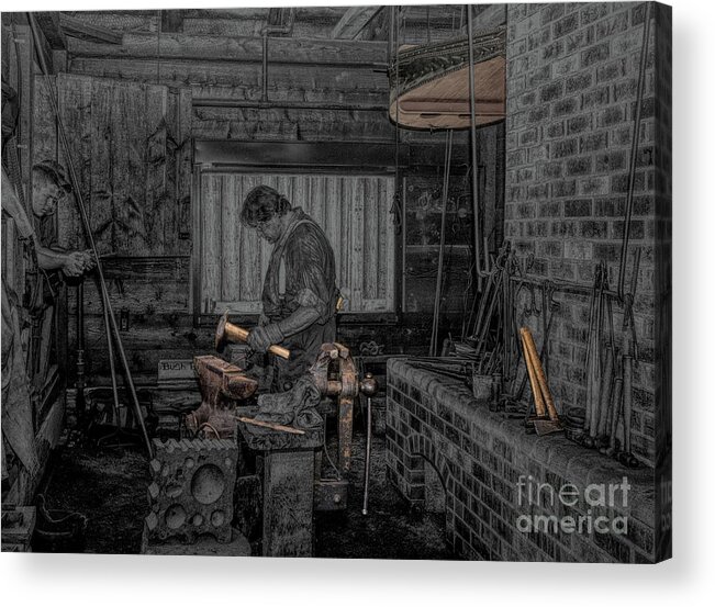 Forge Acrylic Print featuring the digital art Black Smith by Jim Hatch