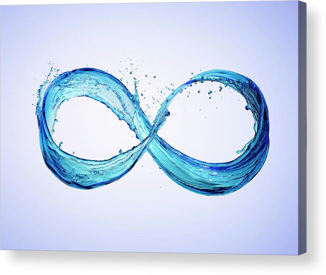 Motion Acrylic Print featuring the photograph Blue Water Infinity by Biwa Studio