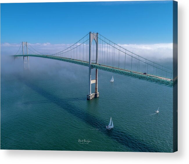 Claiborne Pell Acrylic Print featuring the photograph Bridge to Heaven by Veterans Aerial Media LLC