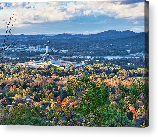 Australia Acrylic Print featuring the photograph Canberra Autumn 3 - Australia by Steven Ralser