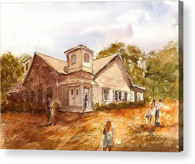 Church Acrylic Print featuring the painting Church in the Woods by Barry Jones