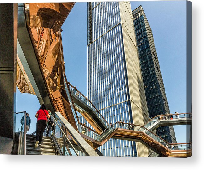 Vessel Acrylic Print featuring the photograph Climbing the Vessel by Fran Gallogly