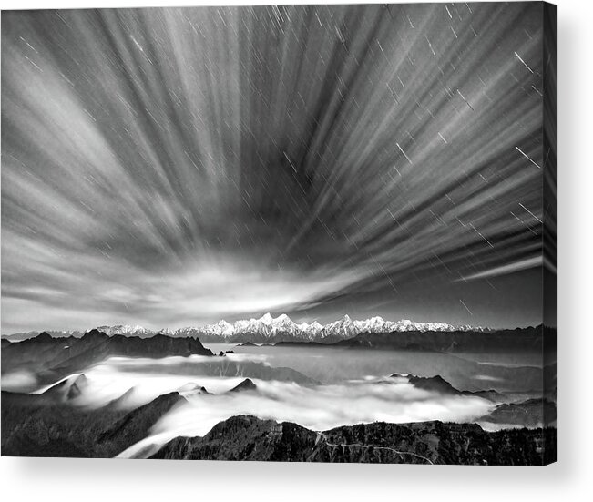 Clouds Acrylic Print featuring the photograph Clouds And Stars by Hua Zhu