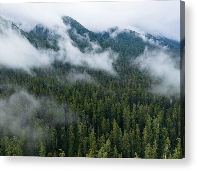 Landscapeaerial Acrylic Print featuring the photograph Clouds Drift Across The Rugged by Ethan Daniels