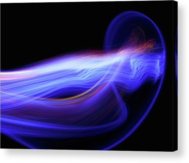 Internet Acrylic Print featuring the photograph Colored Fiber Optic Light Streaks by Steven Puetzer