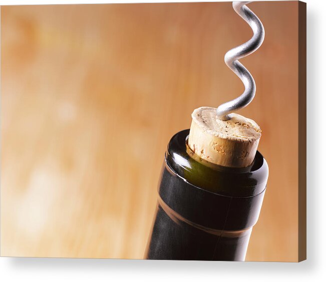 Corkscrew Acrylic Print featuring the photograph Corkscrew Removing Cork From Wine by Peter Dazeley