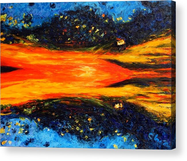Sunset Acrylic Print featuring the painting Coucher du Soleil by Chiara Magni