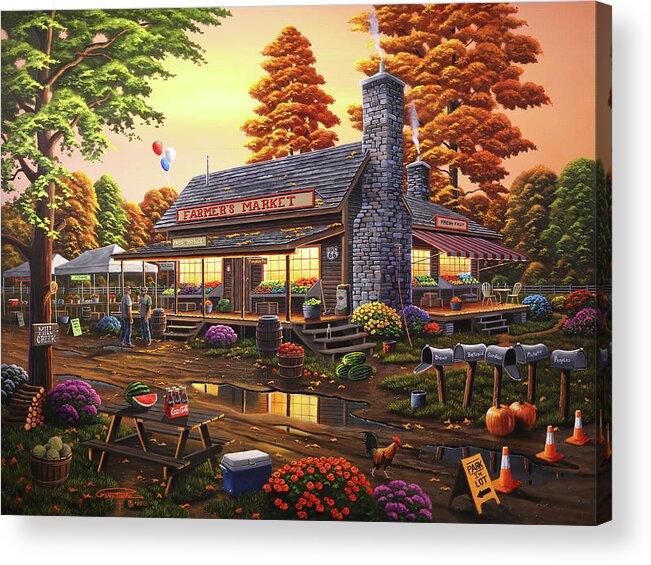 Country Market Acrylic Print featuring the painting Country Market by Geno Peoples