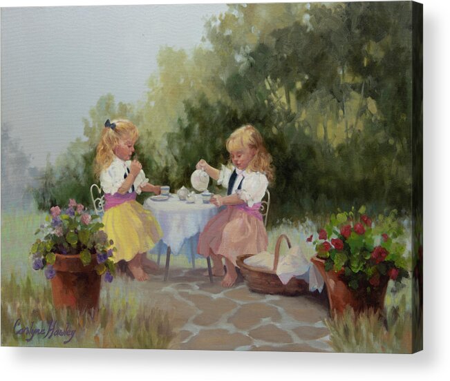 Figurative Art Acrylic Print featuring the painting Country Tea by Carolyne Hawley