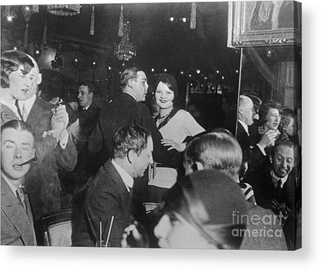 Latin Quarter Acrylic Print featuring the photograph Crowd Of Dancers At Revellers In Paris by Bettmann
