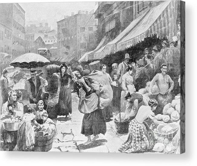 People Acrylic Print featuring the photograph Crowded Street In New York Italian by Bettmann