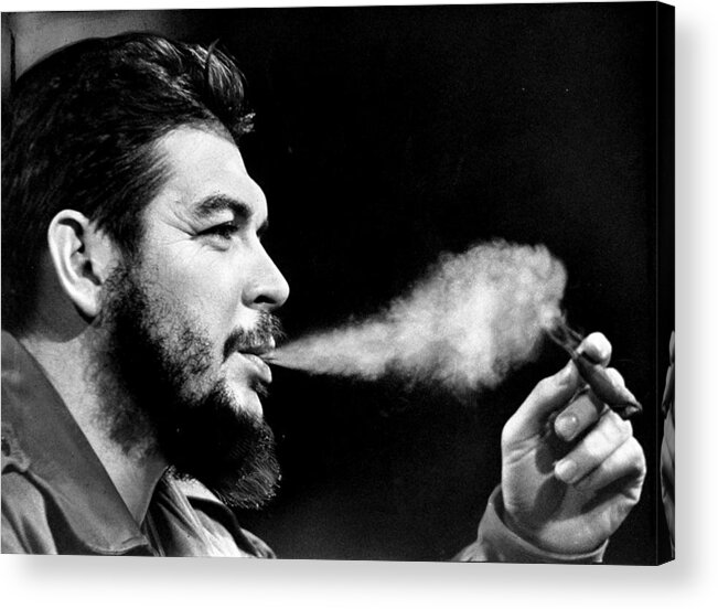 Cigar Acrylic Print featuring the photograph Cuban Minister Of Industry Ernesto Che by New York Daily News Archive