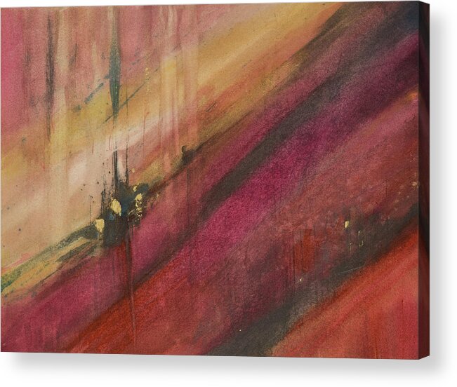 Watercolor Acrylic Print featuring the painting Descent by Judith Levins