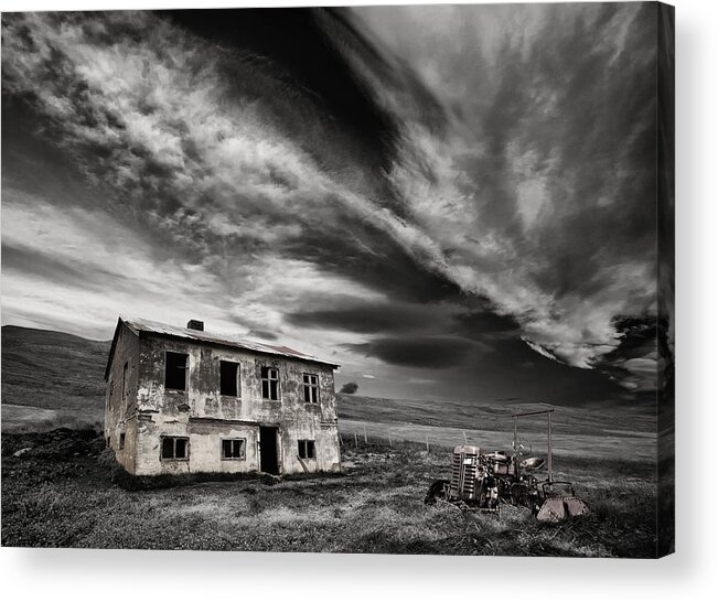 Landscape Acrylic Print featuring the photograph Desolation (mono) by orsteinn H. Ingibergsson