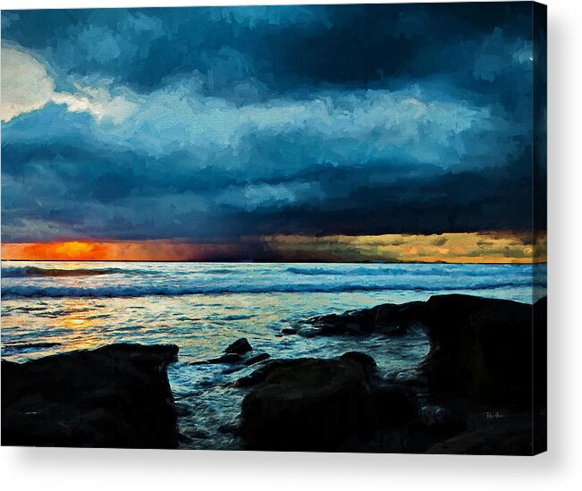 Clouds Acrylic Print featuring the digital art Distant Rain Clouds by Russ Harris