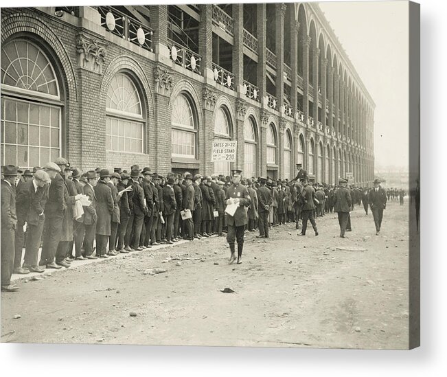 Horse Acrylic Print featuring the photograph Dodgers Fans In Line At Ebbets Field by Fpg