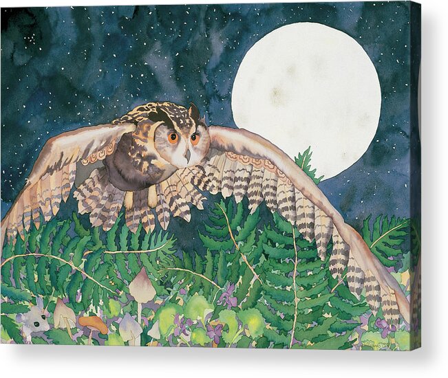 Eagle Owl Acrylic Print featuring the painting Eagle Owl by Carissa Luminess